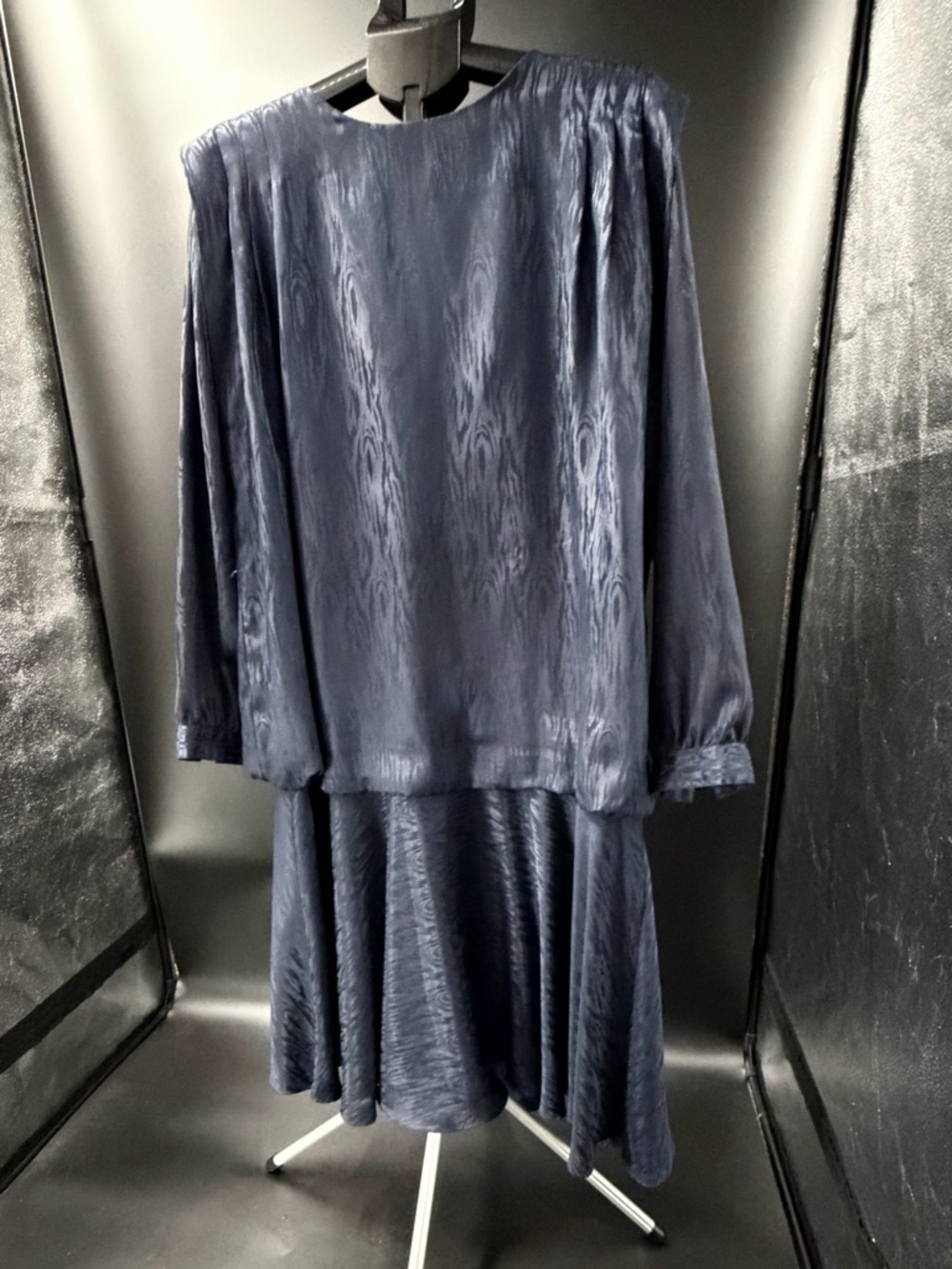 Argenti Vintage Deep Navy Back  Button Dress Fit And Flare Size 18 Church Party